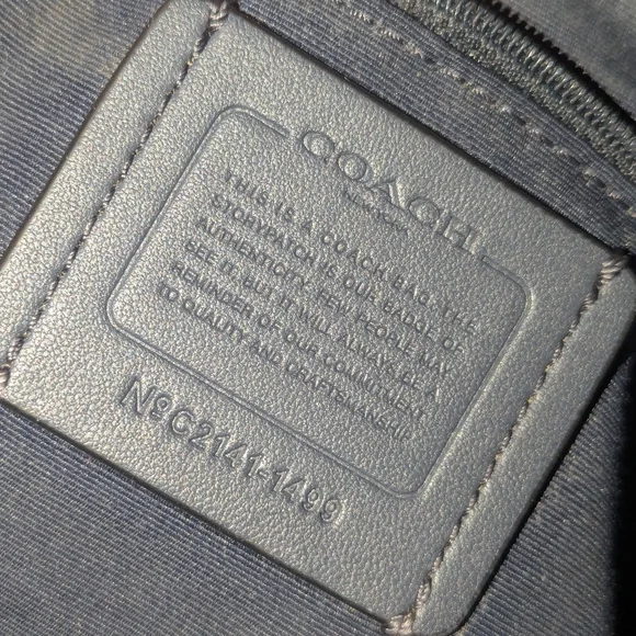 Coach Gallery Navy Perforted Leather Tote with Gold Accents.1499 - Picture 9 of 13